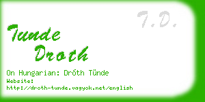 tunde droth business card